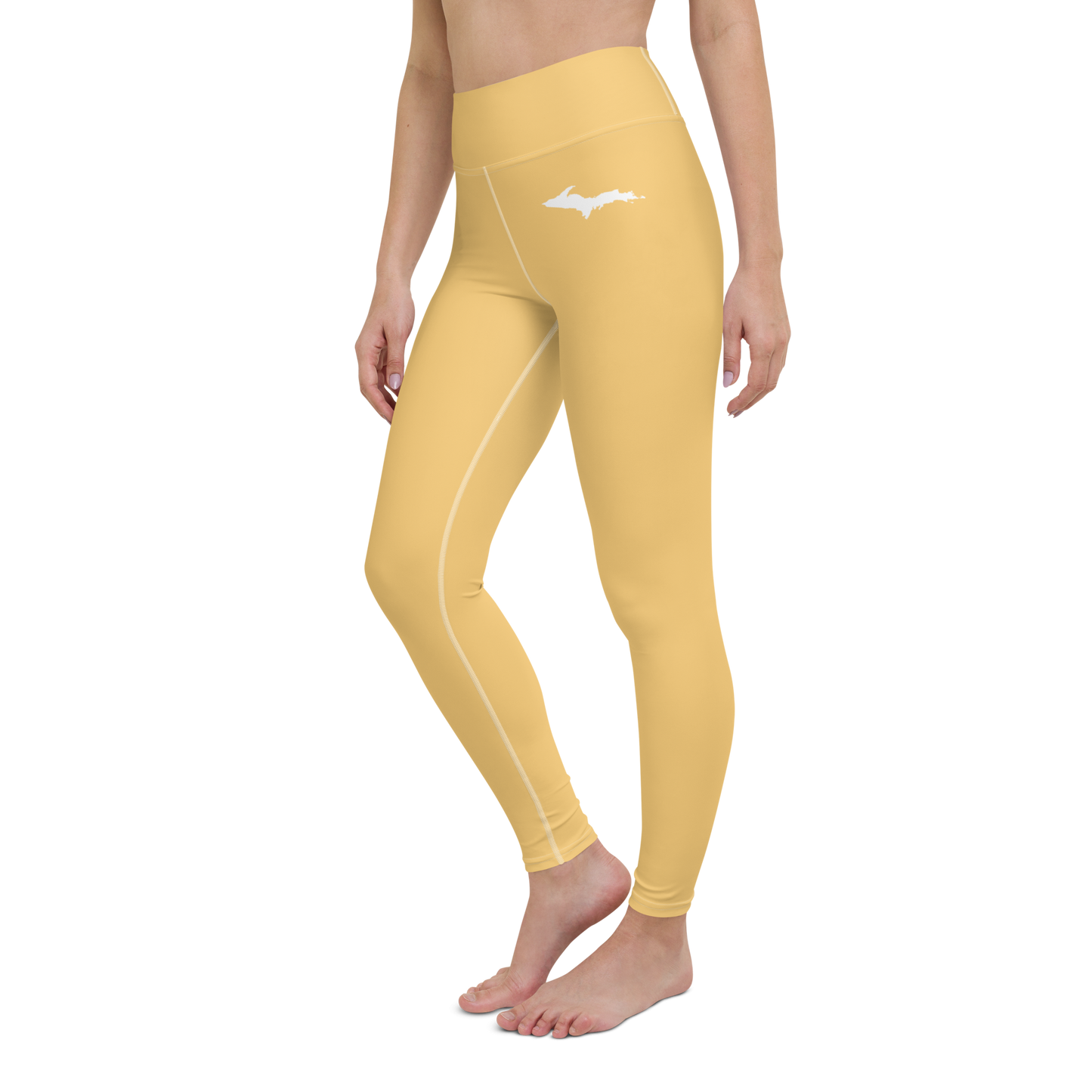 Michigan Upper Peninsula Yoga Leggings (w/ UP Outline) | Citrine