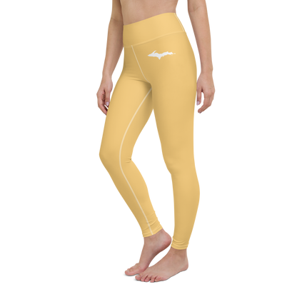 Michigan Upper Peninsula Yoga Leggings (w/ UP Outline) | Citrine