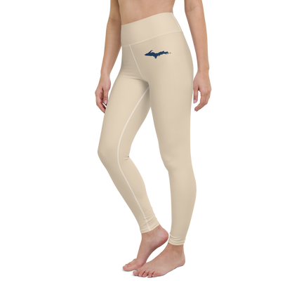 Michigan Upper Peninsula Yoga Leggings (w/ UP Outline) | Canvas Color