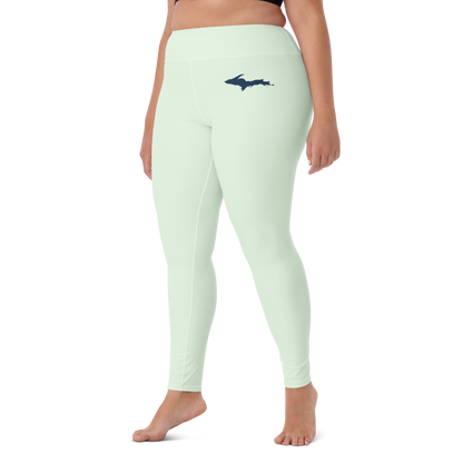 Michigan Upper Peninsula Yoga Leggings (w/ UP Outline) | Dew Green