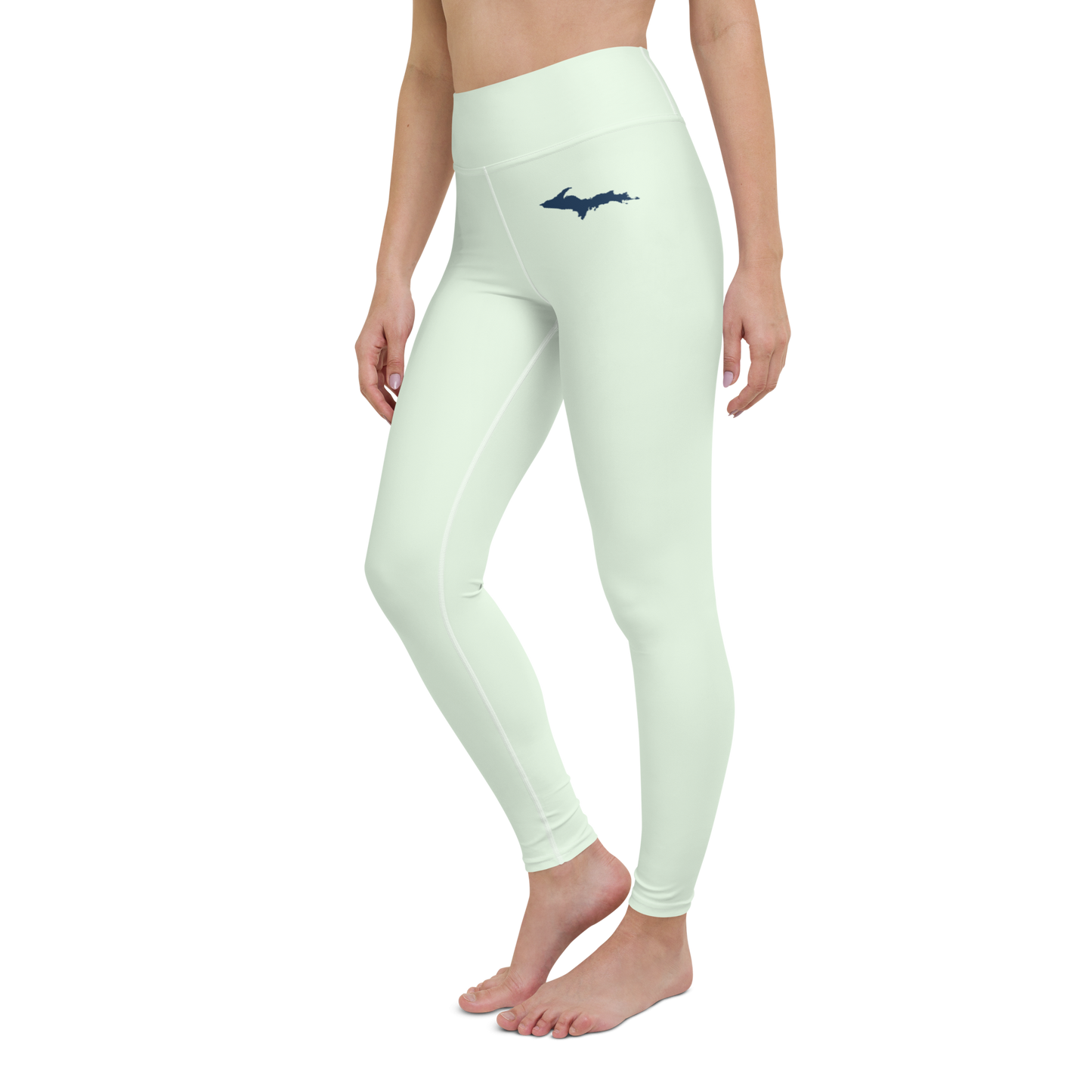 Michigan Upper Peninsula Yoga Leggings (w/ UP Outline) | Dew Green