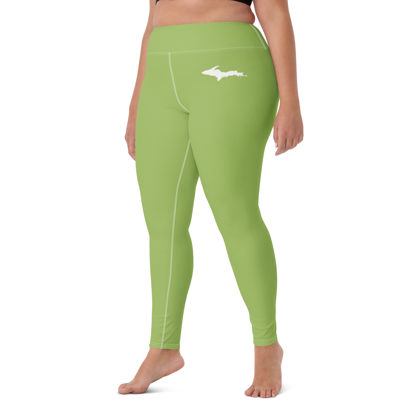 Michigan Upper Peninsula Yoga Leggings (w/ UP Outline) | Gooseberry Green