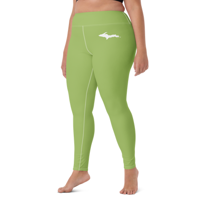 Michigan Upper Peninsula Yoga Leggings (w/ UP Outline) | Gooseberry Green