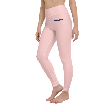 Michigan Upper Peninsula Yoga Leggings (w/ UP Outline) | Cosmos Pink