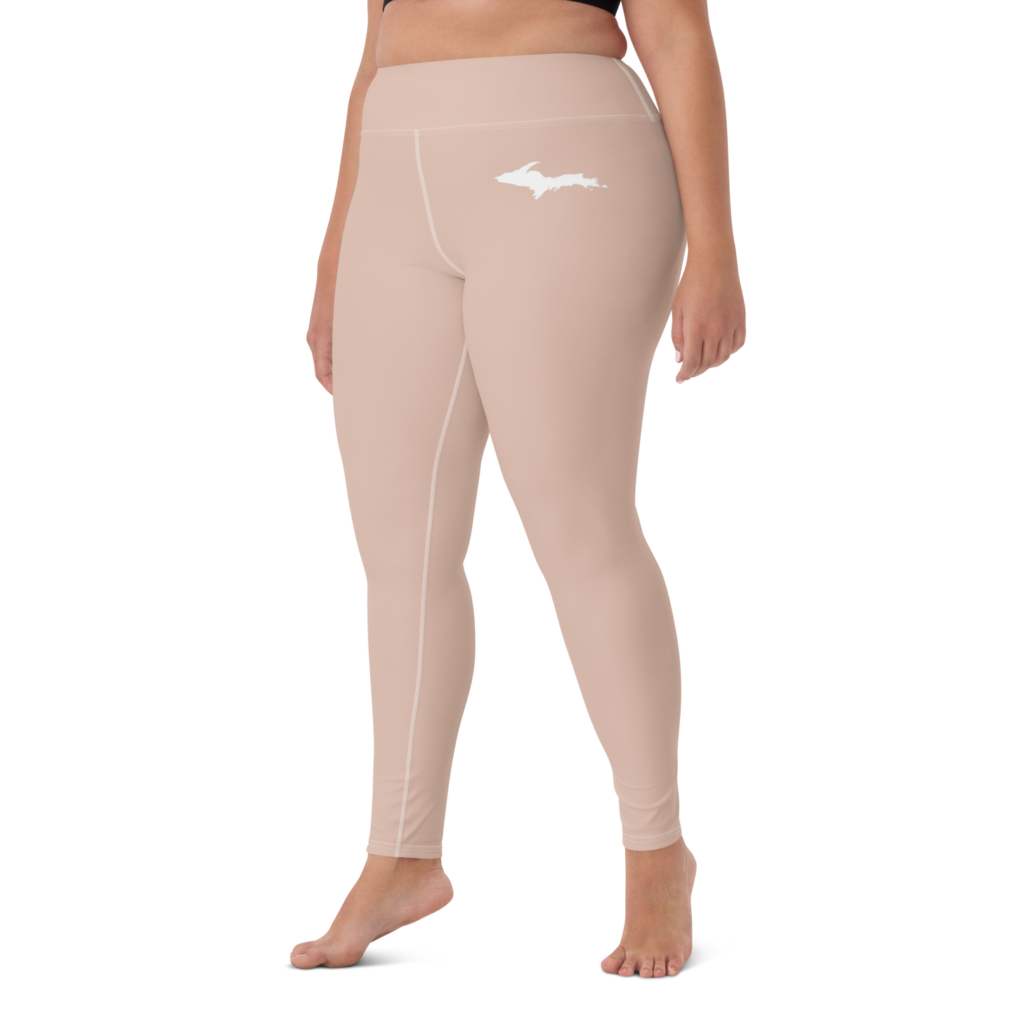 Michigan Upper Peninsula Yoga Leggings (w/ UP Outline) | Rose Gold