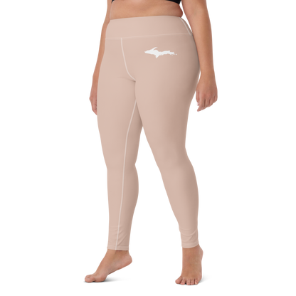 Michigan Upper Peninsula Yoga Leggings (w/ UP Outline) | Rose Gold