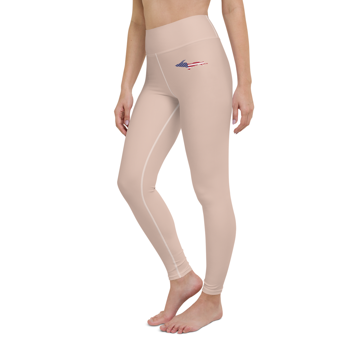 Michigan Upper Peninsula Yoga Leggings (w/ UP USA Flag) | Rose Gold