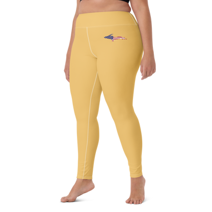 Michigan Upper Peninsula Yoga Leggings (w/ UP USA Flag) | Citrine