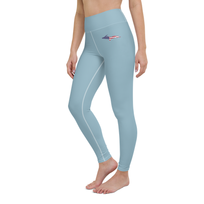 Michigan Upper Peninsula Yoga Leggings (w/ UP USA Flag) | Opal Blue