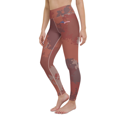 Michigan Upper Peninsula Yoga Leggings (w/ UP USA Flag) | Ore Dock Camo