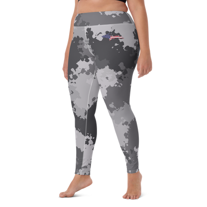 Michigan Upper Peninsula Yoga Leggings (w/ UP USA Flag) | Iron Ore Camo