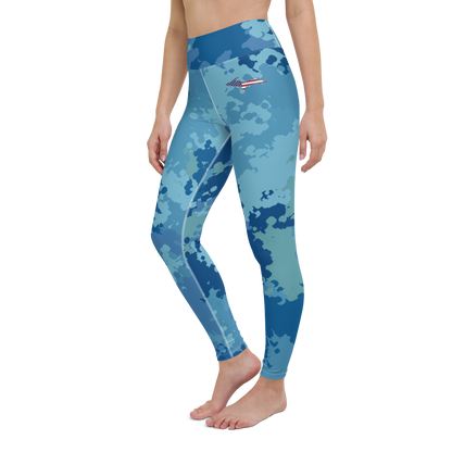 Michigan Upper Peninsula Yoga Leggings (w/ UP USA Flag) | Great Lakes Camo