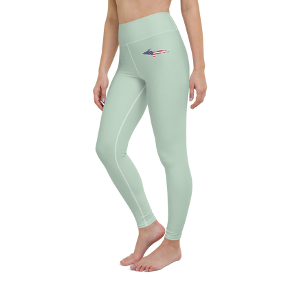 Michigan Upper Peninsula Yoga Leggings (w/ UP USA Flag) | Sea Green