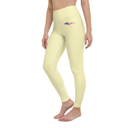 Michigan Upper Peninsula Yoga Leggings (w/ UP USA Flag) | Canary Yellow