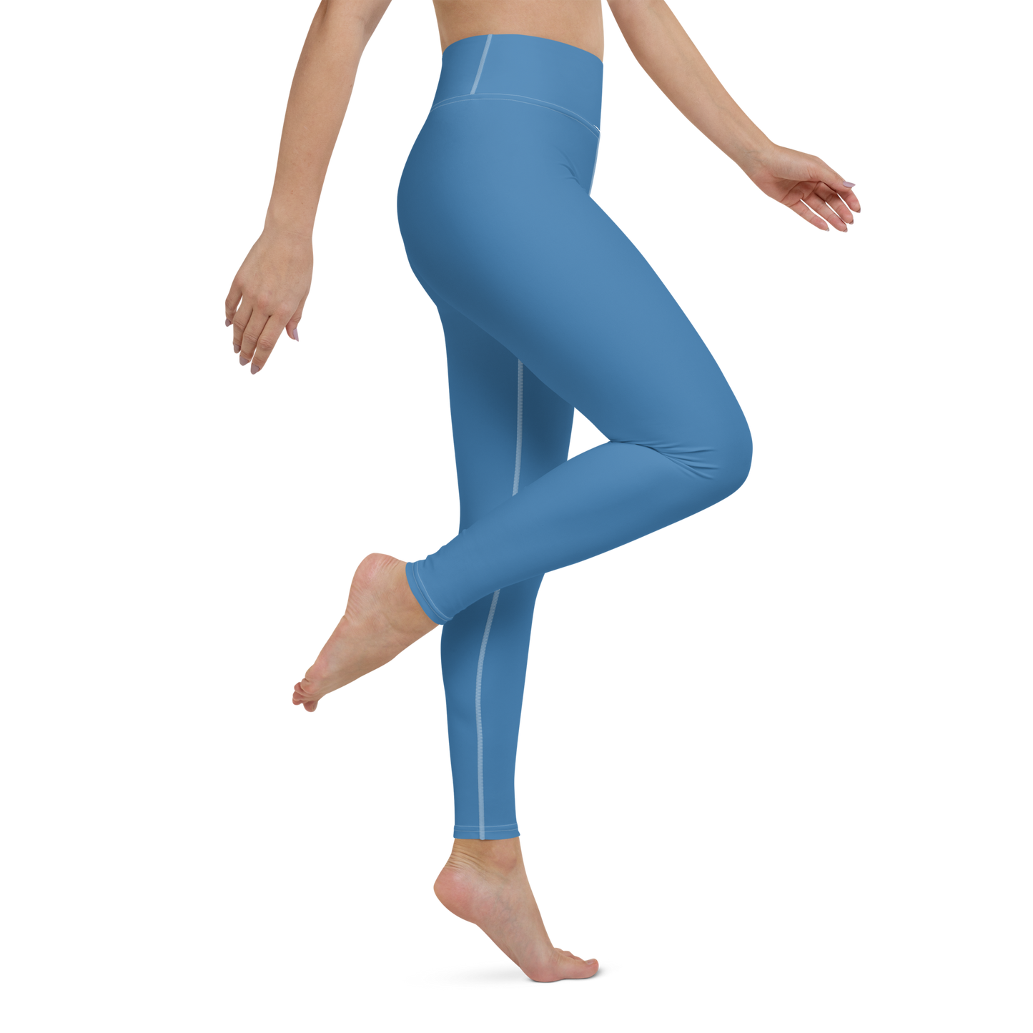 Michigan Upper Peninsula Yoga Leggings (w/ UP Outline) | Lake Superior Blue