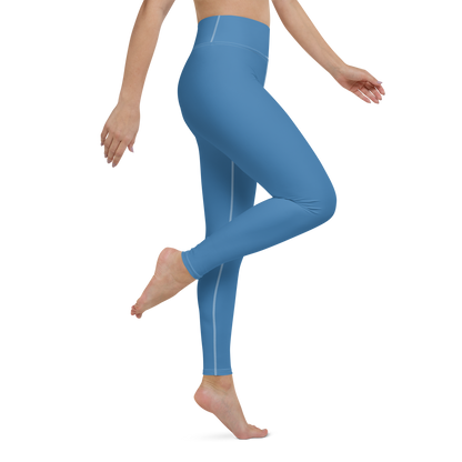 Michigan Upper Peninsula Yoga Leggings (w/ UP Outline) | Lake Superior Blue