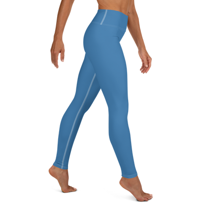 Michigan Upper Peninsula Yoga Leggings (w/ UP Outline) | Lake Superior Blue