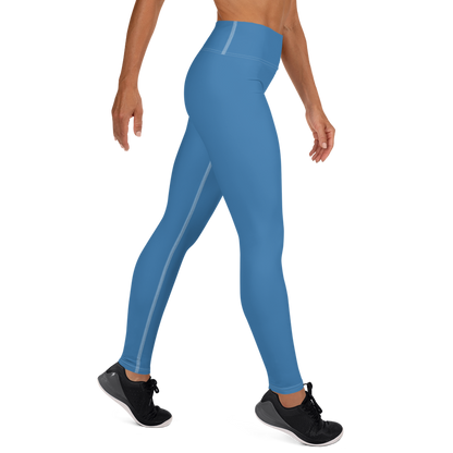 Michigan Upper Peninsula Yoga Leggings (w/ UP Outline) | Lake Superior Blue