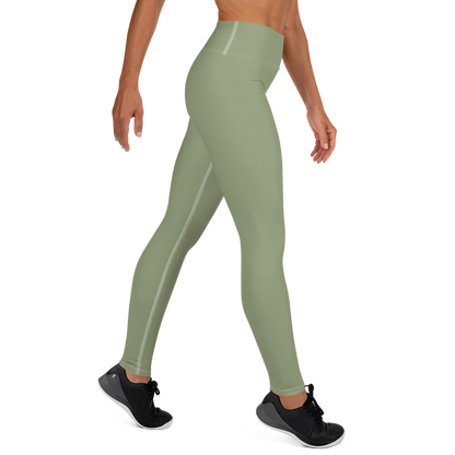 Michigan Upper Peninsula Yoga Leggings (w/ UP Outline) | Beachgrass Green