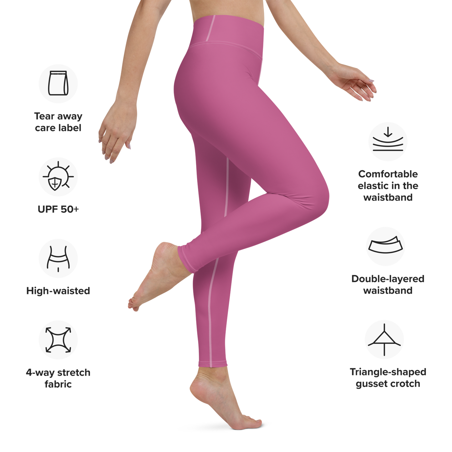 Michigan Upper Peninsula Yoga Leggings (w/ UP Outline) | Apple Blossom Pink