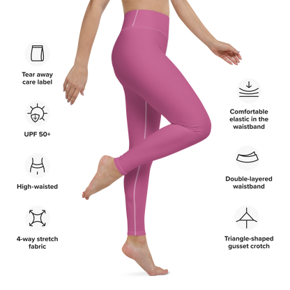 Michigan Upper Peninsula Yoga Leggings (w/ UP Outline) | Apple Blossom Pink