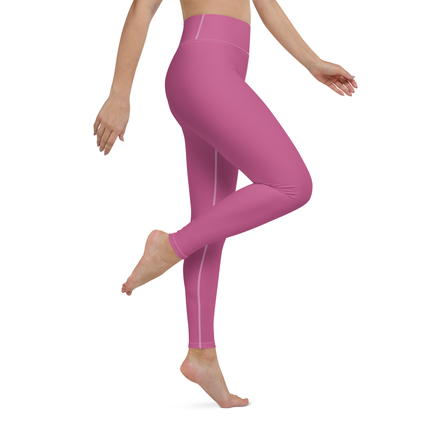 Michigan Upper Peninsula Yoga Leggings (w/ UP Outline) | Apple Blossom Pink