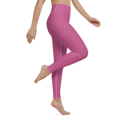 Michigan Upper Peninsula Yoga Leggings (w/ UP Outline) | Apple Blossom Pink