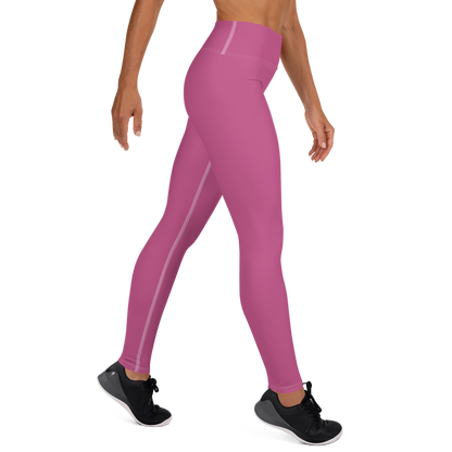 Michigan Upper Peninsula Yoga Leggings (w/ UP Outline) | Apple Blossom Pink