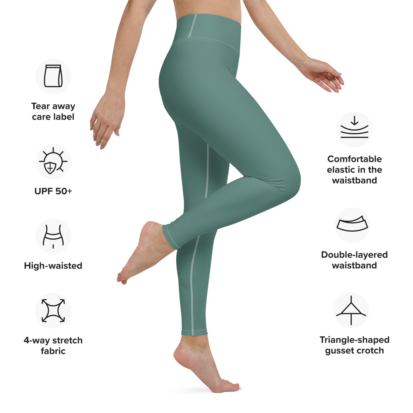 Michigan Upper Peninsula Yoga Leggings (w/ UP Outline) | Copper Green