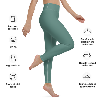 Michigan Upper Peninsula Yoga Leggings (w/ UP Outline) | Copper Green