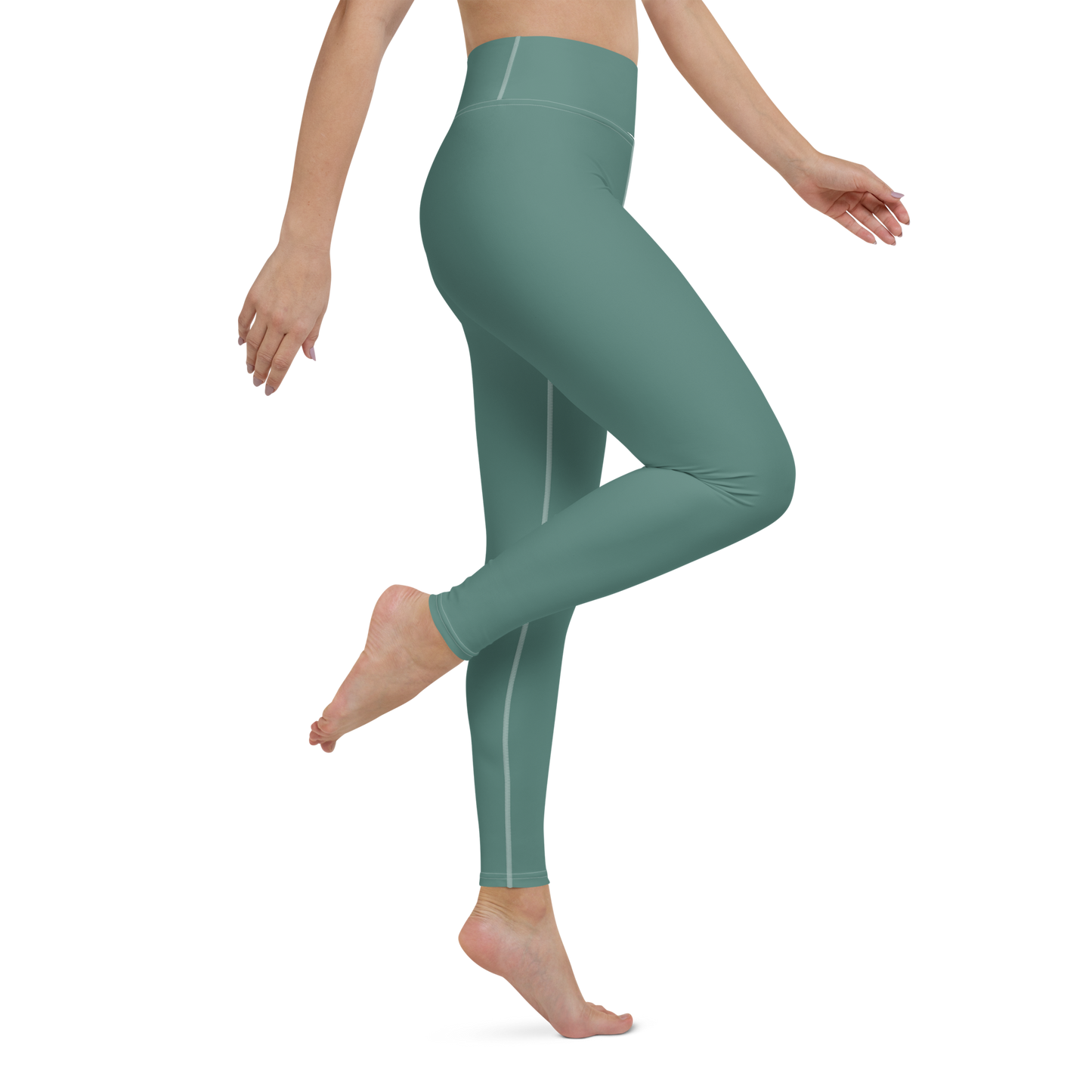 Michigan Upper Peninsula Yoga Leggings (w/ UP Outline) | Copper Green