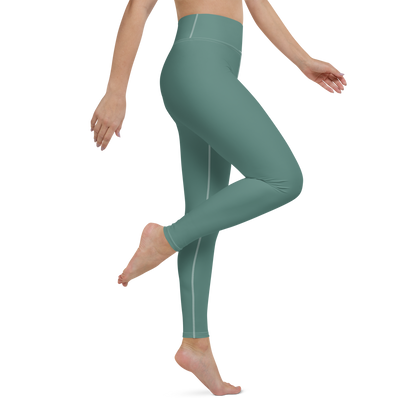 Michigan Upper Peninsula Yoga Leggings (w/ UP Outline) | Copper Green