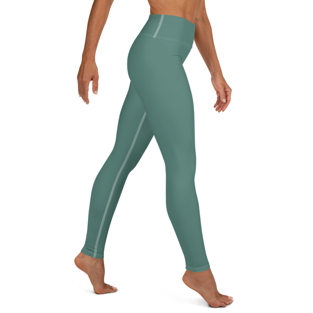 Michigan Upper Peninsula Yoga Leggings (w/ UP Outline) | Copper Green