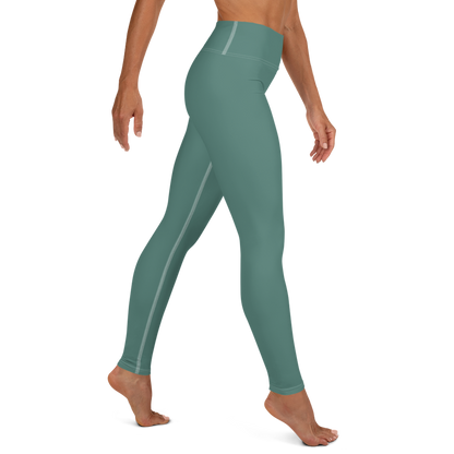 Michigan Upper Peninsula Yoga Leggings (w/ UP Outline) | Copper Green