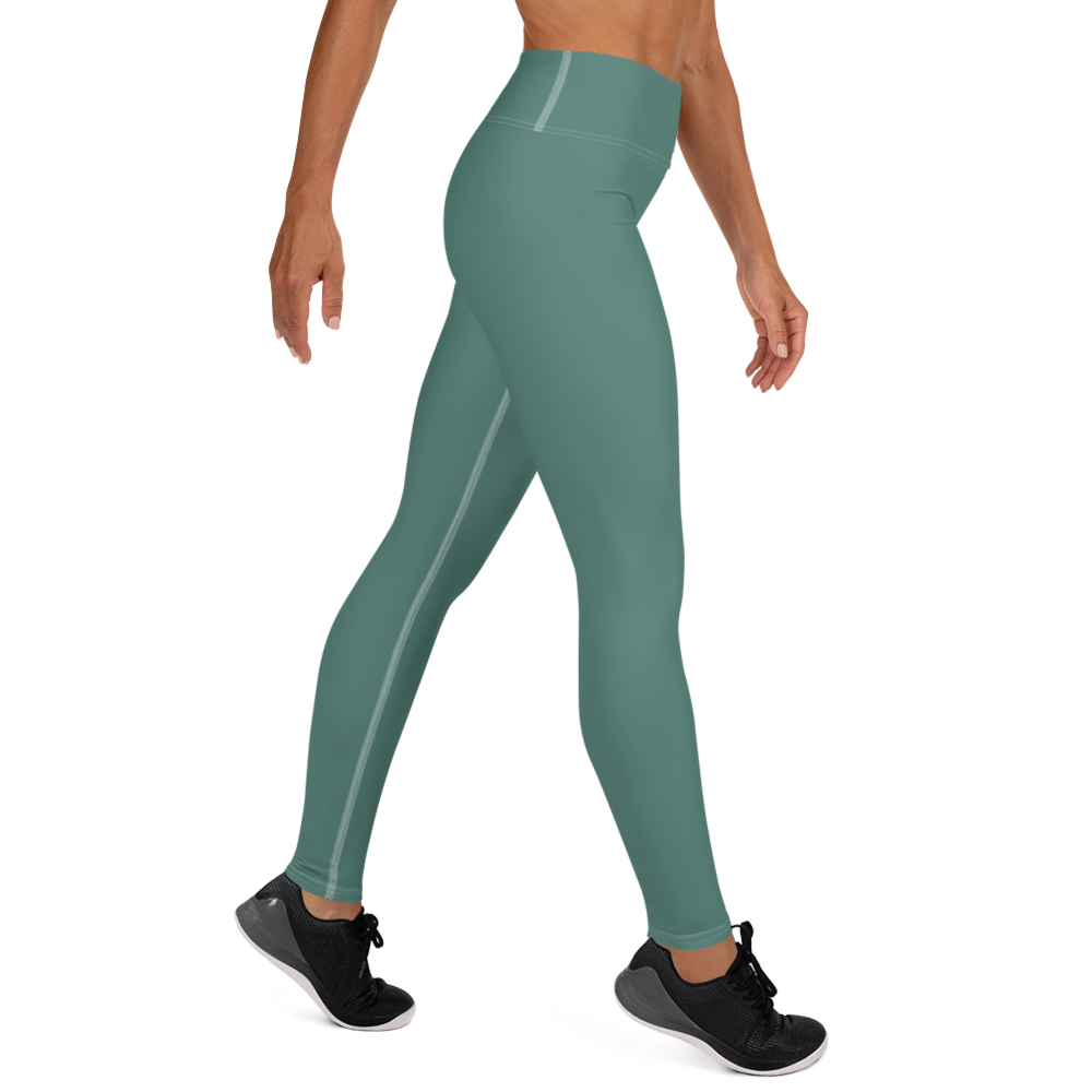 Michigan Upper Peninsula Yoga Leggings (w/ UP Outline) | Copper Green