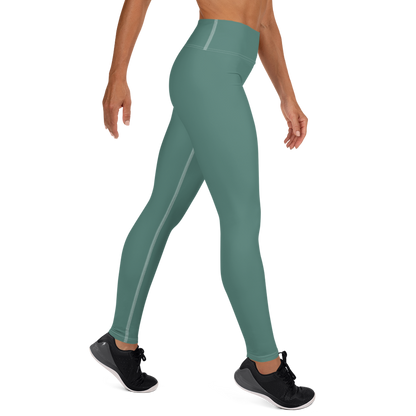 Michigan Upper Peninsula Yoga Leggings (w/ UP Outline) | Copper Green