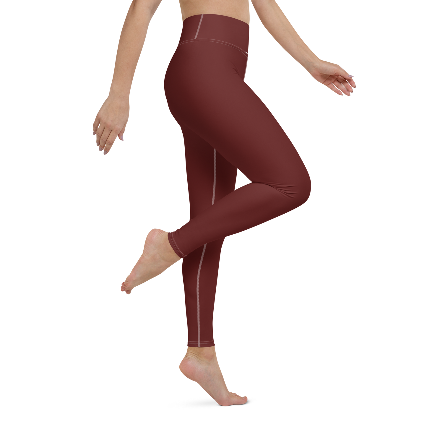 Michigan Upper Peninsula Yoga Leggings (w/ UP Outline) | Cherrywood Color