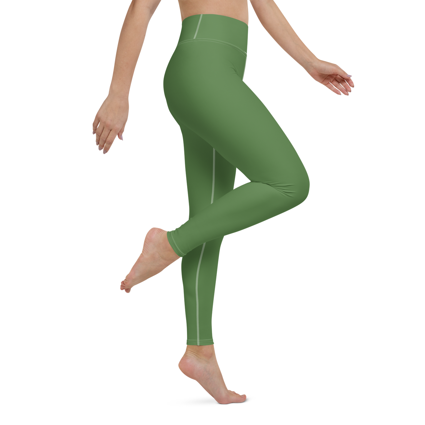 Michigan Upper Peninsula Yoga Leggings (w/ UP Outline) | Pine Green