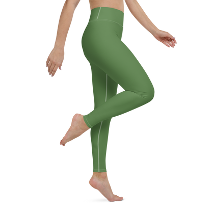 Michigan Upper Peninsula Yoga Leggings (w/ UP Outline) | Pine Green