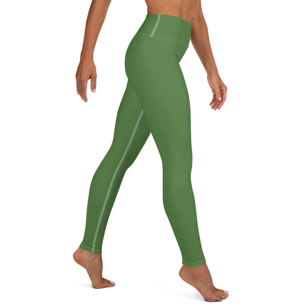 Michigan Upper Peninsula Yoga Leggings (w/ UP Outline) | Pine Green