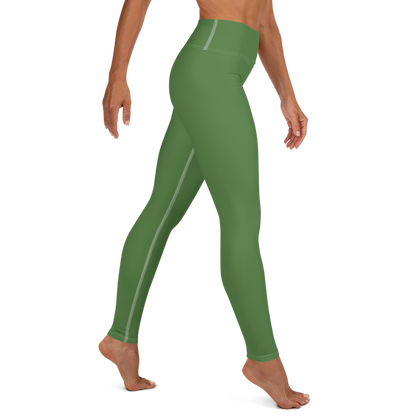 Michigan Upper Peninsula Yoga Leggings (w/ UP Outline) | Pine Green