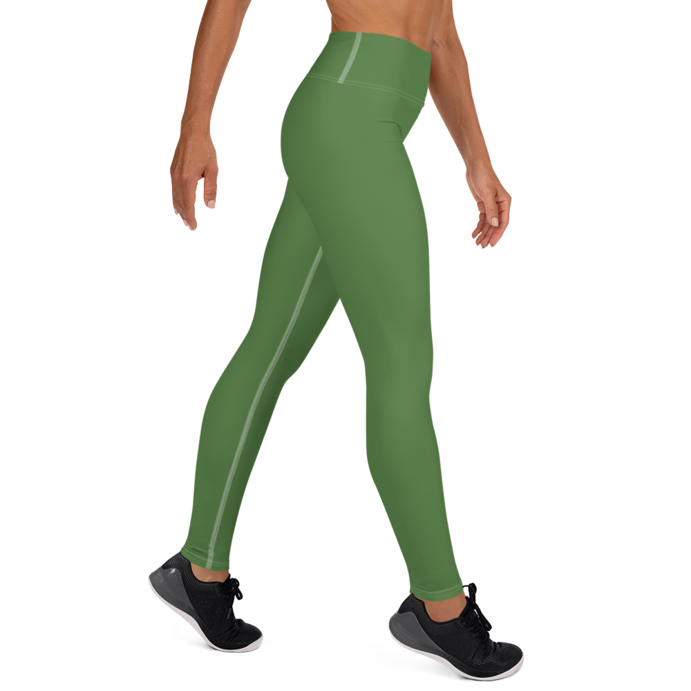 Michigan Upper Peninsula Yoga Leggings (w/ UP Outline) | Pine Green