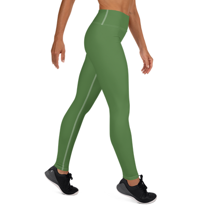 Michigan Upper Peninsula Yoga Leggings (w/ UP Outline) | Pine Green