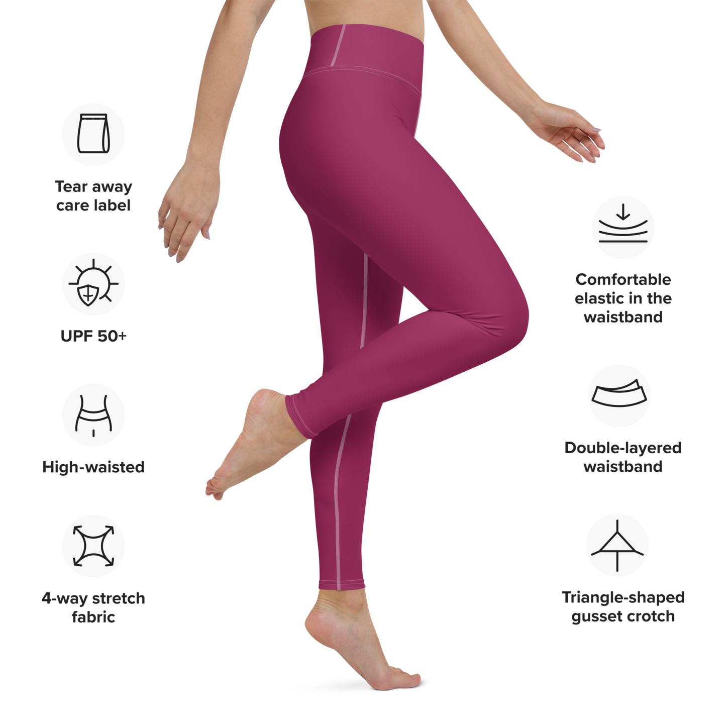 Michigan Upper Peninsula Yoga Leggings (w/ UP Outline) | Ruby Red