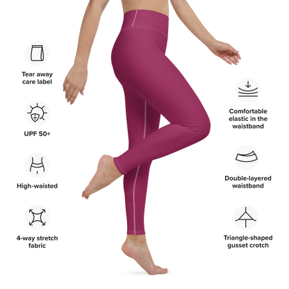 Michigan Upper Peninsula Yoga Leggings (w/ UP Outline) | Ruby Red