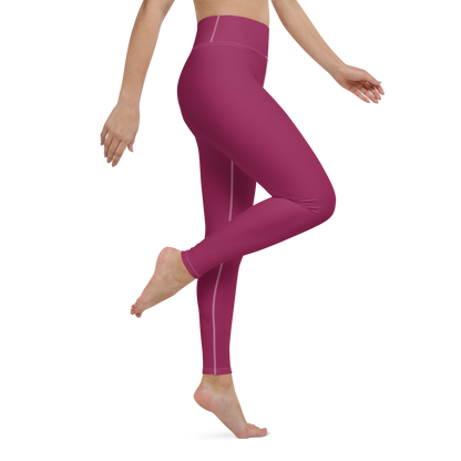 Michigan Upper Peninsula Yoga Leggings (w/ UP Outline) | Ruby Red