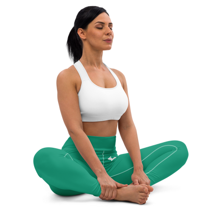 Michigan Upper Peninsula Yoga Leggings (w/ UP Outline) | Emerald Green