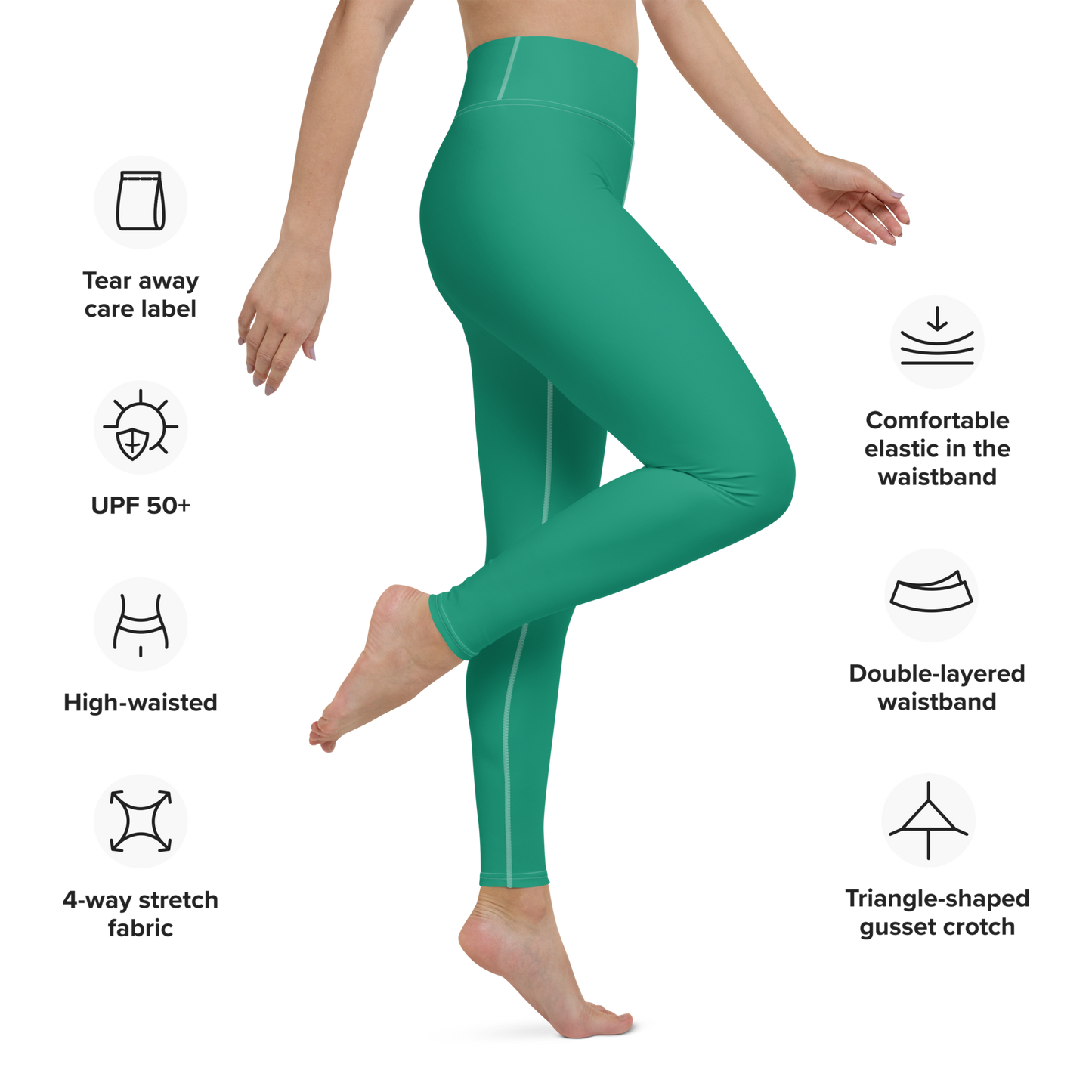 Michigan Upper Peninsula Yoga Leggings (w/ UP Outline) | Emerald Green