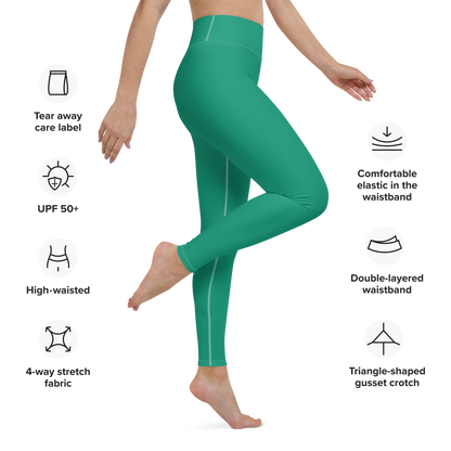 Michigan Upper Peninsula Yoga Leggings (w/ UP Outline) | Emerald Green