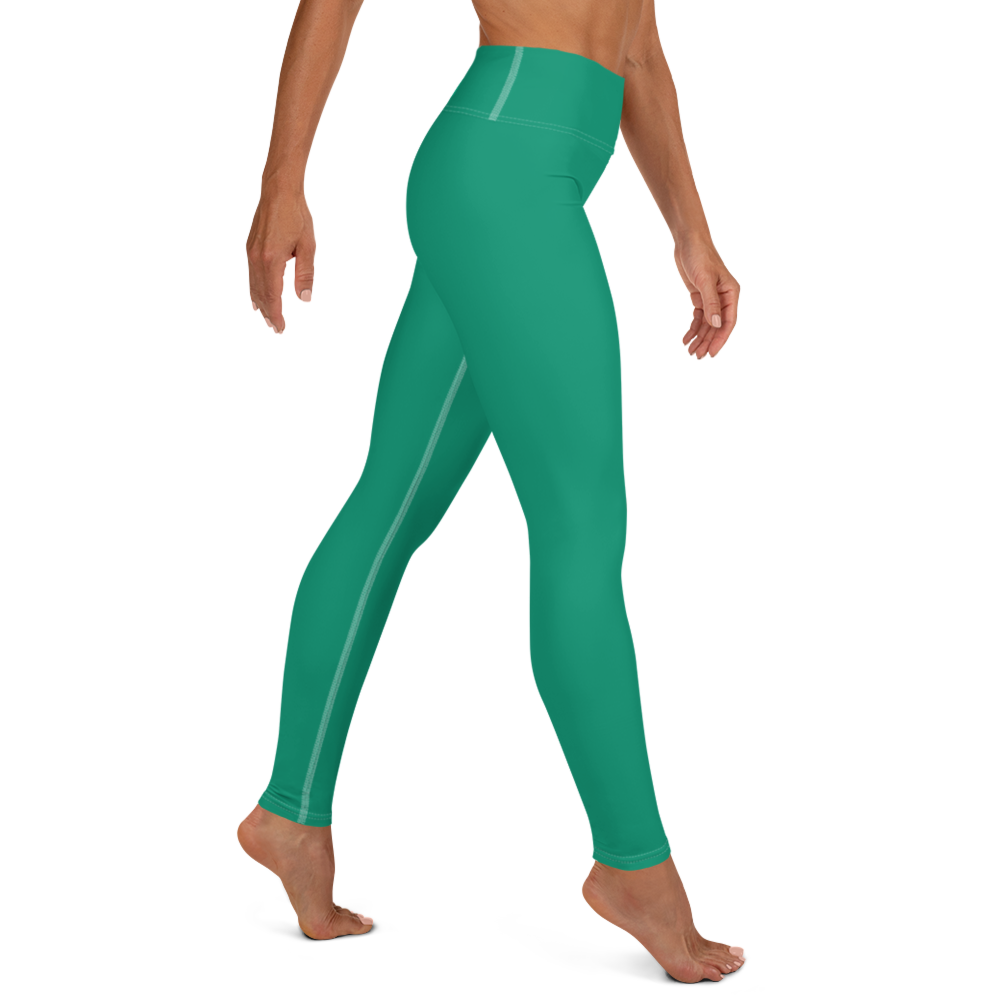 Michigan Upper Peninsula Yoga Leggings (w/ UP Outline) | Emerald Green